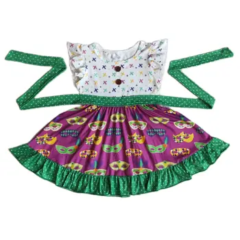 Carnaval copii haine pentru copii masca mardi gras fete Dress populare de tip Boutique de Moda Fusta Ridicata maneci scurte Îmbrăcăminte pentru Copii
