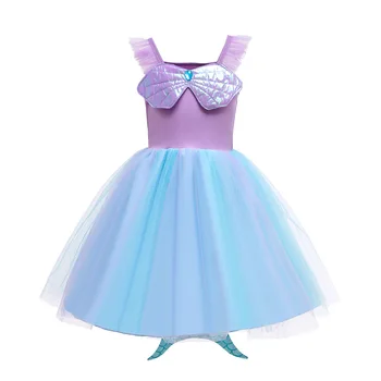 Fete Little Mermaid Ariel Printesa Rochie Copilul Coada De Sirena Costum De Vară Fantezie Fairy Princess Birthday Party Cosplay Dress